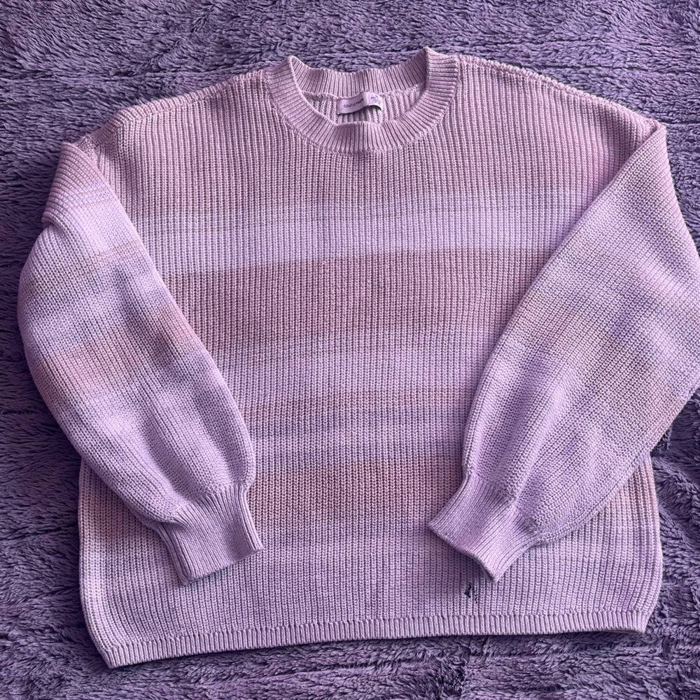 White tan and beige sweater